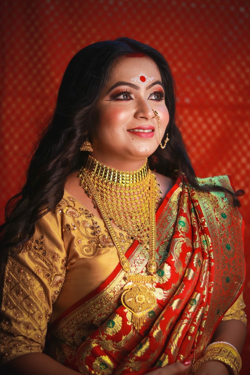 about-us woman, gown, traditional, bride, bengali bride